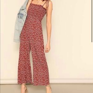 Snicker Tie Floral Jumpsuit
